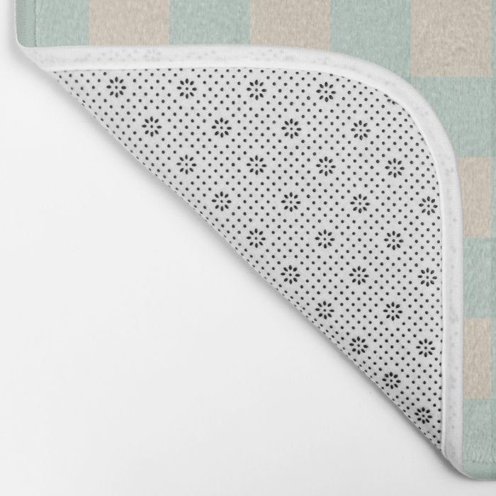 Retro Green Blue Gingham Bath Mat Gallery Image 2