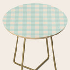 Retro Green Blue Gingham Side Table Gallery Image 2