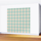 Retro Green Blue Gingham Wall Mural Gallery Image 2