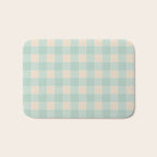 Retro Green Blue Gingham Bath Mat Gallery Image 1