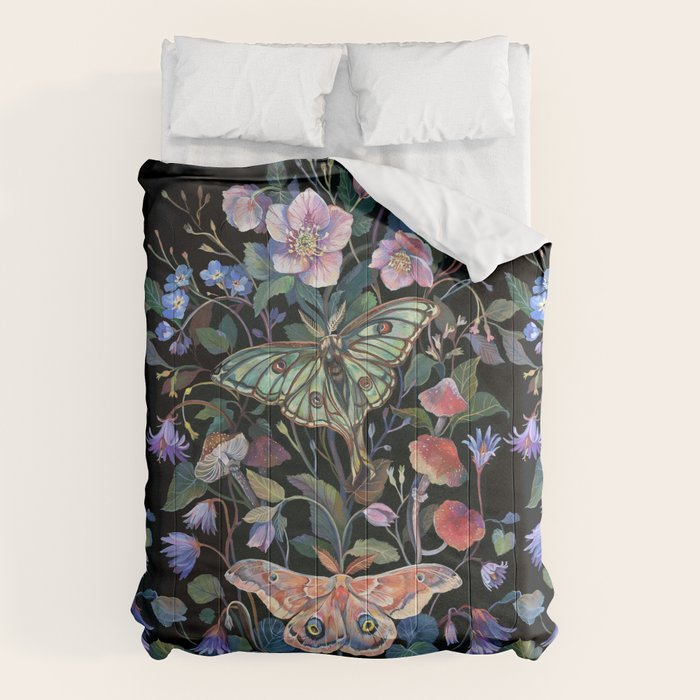 Moon Moth Mushroom Comforter Gallery Image 6