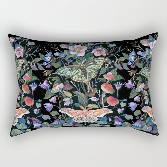 Moon Moth Mushroom Rectangular Pillow Gallery Image 2