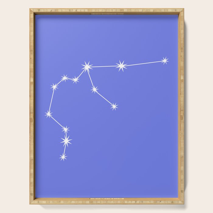 Aquarius Zodiac Star Constellation Line Art Periwinkle Purple Serving Tray Gallery Image 1