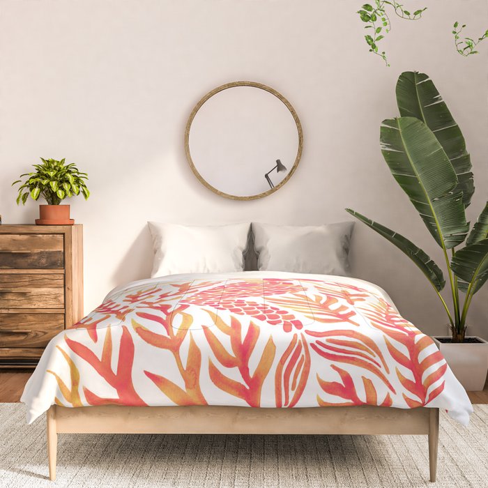 Kelp Forest Mermaid - Peach Palette Comforter Gallery Image 3
