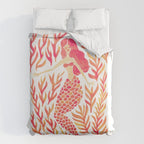 Kelp Forest Mermaid - Peach Palette Duvet Cover Gallery Image 6