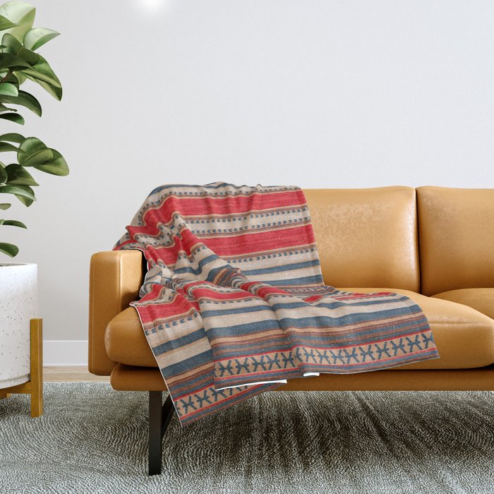 Bohemian Tapestry: Timeless Moroccan Heritage Fabrics Throw Blanket Gallery Image 1