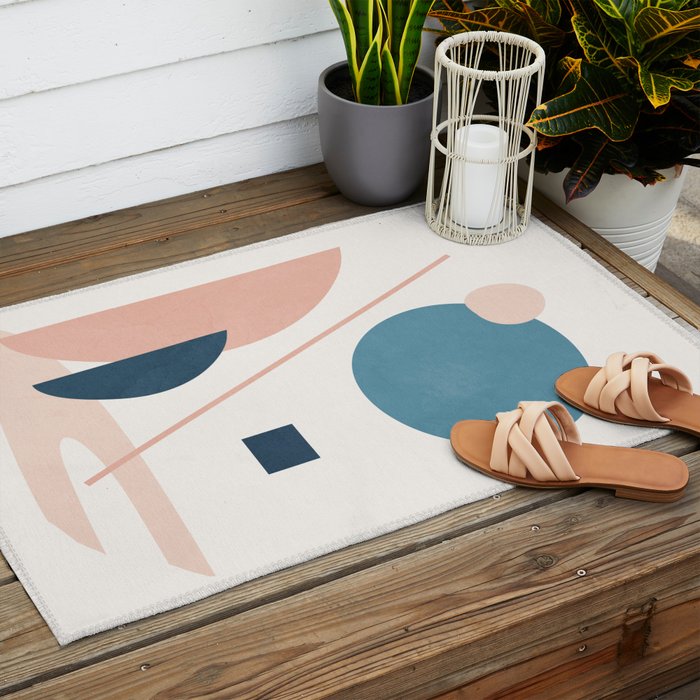 Abstract Minimal Shapes 34 Outdoor Rug Gallery Image 2