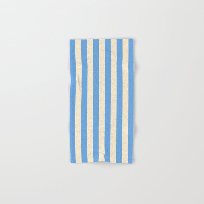 Retro Coastal Blue and White Stripes Bath Towel Gallery Image 1