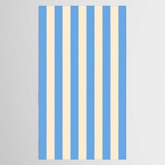 Retro Coastal Blue and White Stripes Tablecloth Gallery Image 2