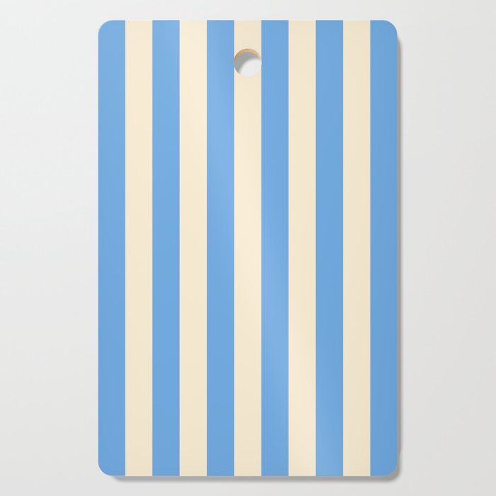 Retro Coastal Blue and White Stripes Cutting Board Gallery Image 1