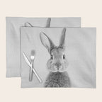 Rabbit - Black & White Placemat Gallery Image 1