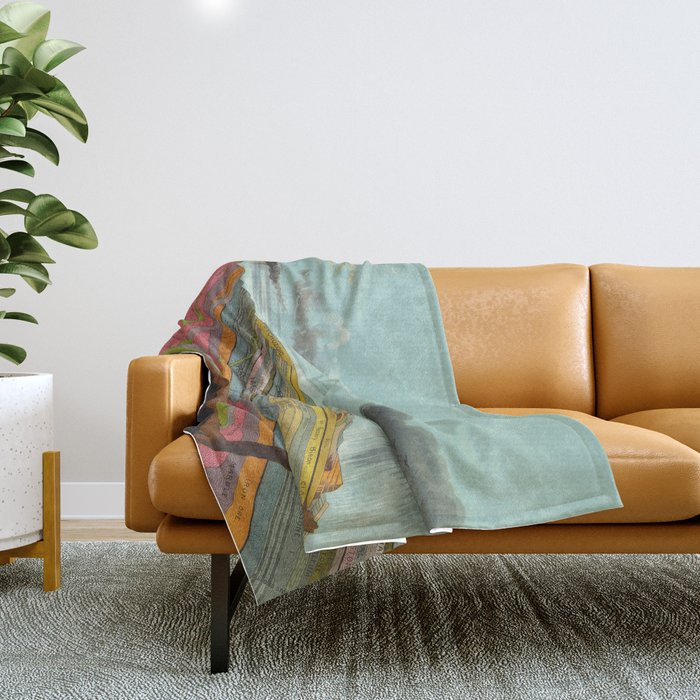 Vintage Geology and Meteorology Diagram (1893) Throw Blanket Gallery Image 1