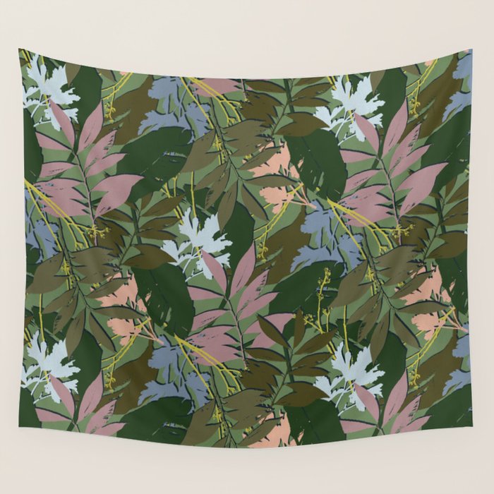 Cilantro Tropics - Blue Wall Tapestry Gallery Image 4