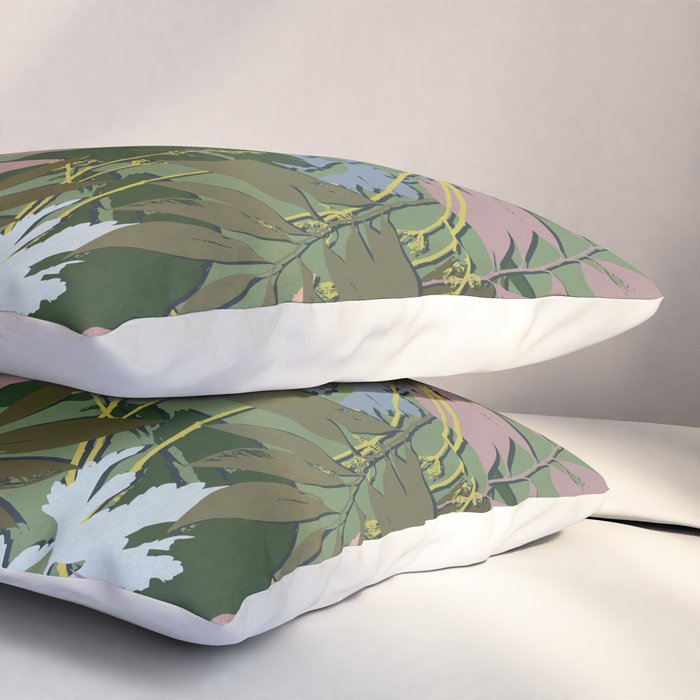 Cilantro Tropics - Blue Pillow Sham Gallery Image 3