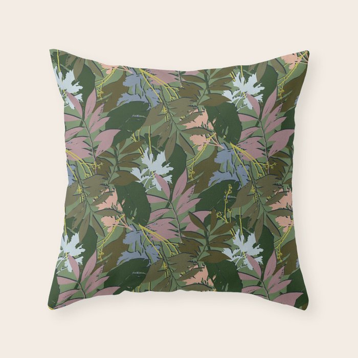 Cilantro Tropics - Blue Throw Pillow Gallery Image 6