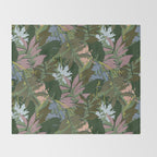 Cilantro Tropics - Blue Throw Blanket Gallery Image 2