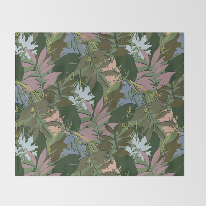 Cilantro Tropics - Blue Throw Blanket Gallery Image 2