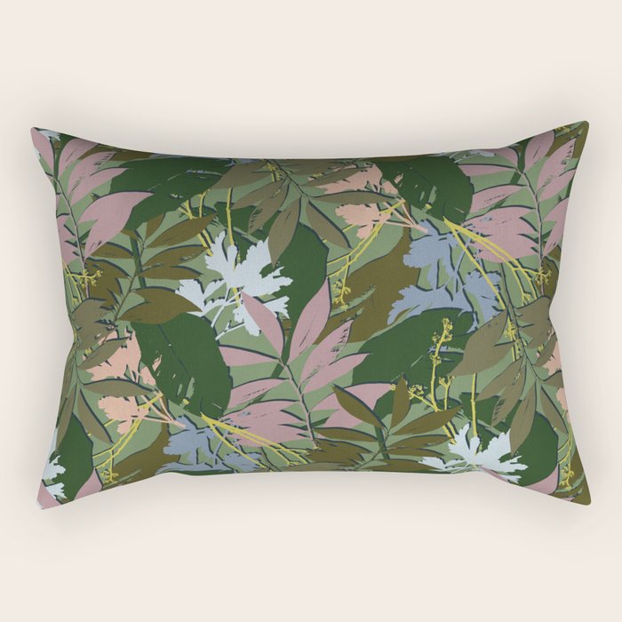 Cilantro Tropics - Blue Rectangular Pillow Gallery Image 2