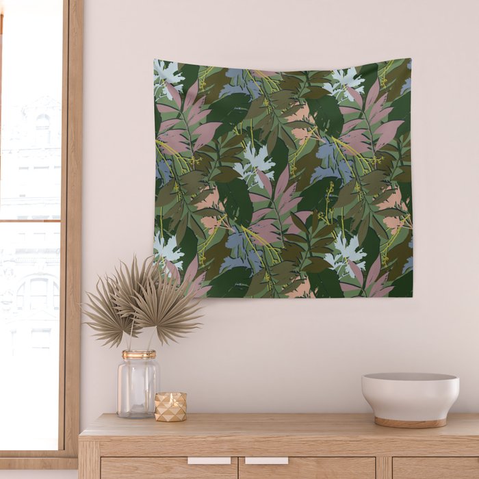 Cilantro Tropics - Blue Wall Tapestry Gallery Image 2