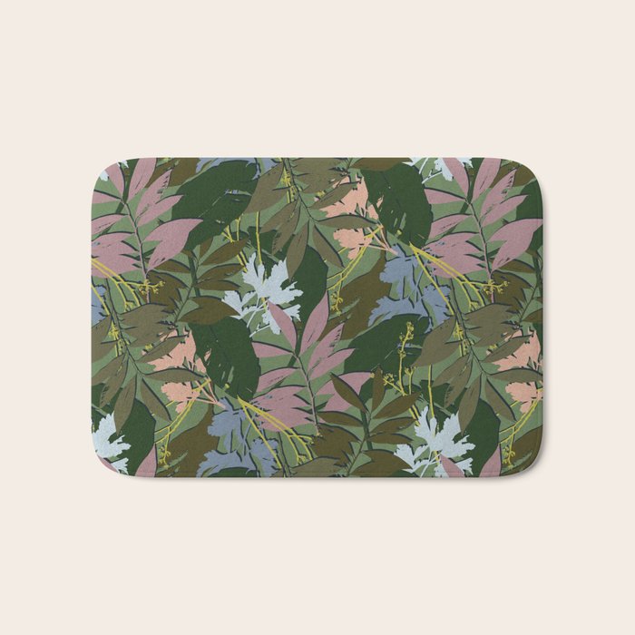 Cilantro Tropics - Blue Bath Mat Gallery Image 1