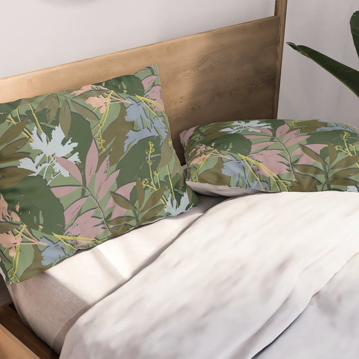 Cilantro Tropics - Blue Pillow Sham Gallery Image 2