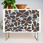 Abstract Black Florals Credenza Gallery Image 1