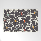 Abstract Black Florals Welcome Mat Gallery Image 1