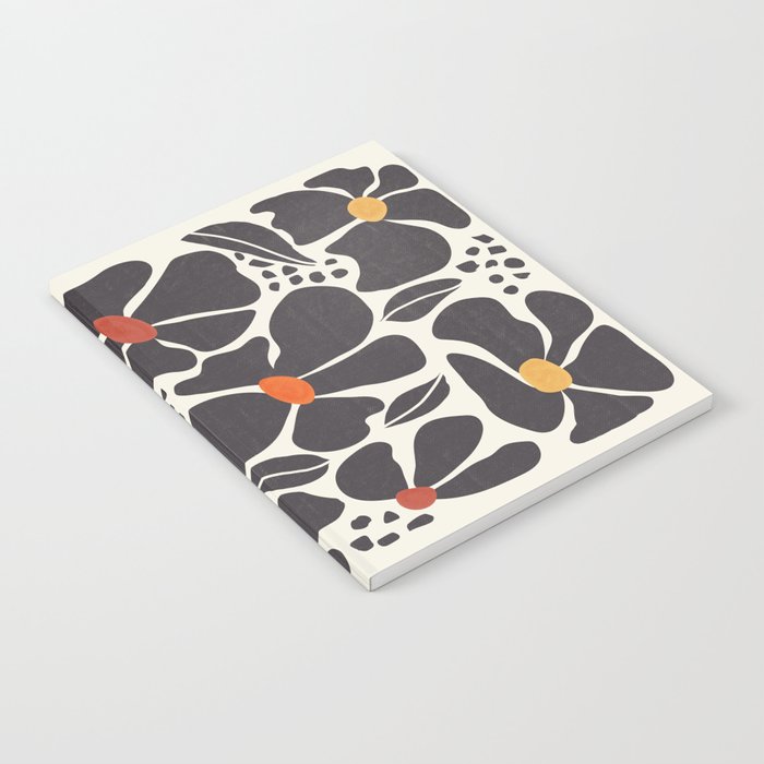 Abstract Black Florals Notebook Gallery Image 1