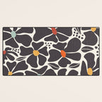 Abstract Black Florals Desk Mat Gallery Image 3