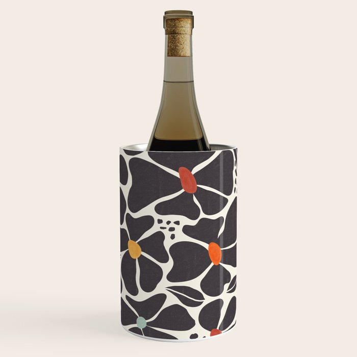 Abstract Black Florals Wine Chiller Gallery Image 1