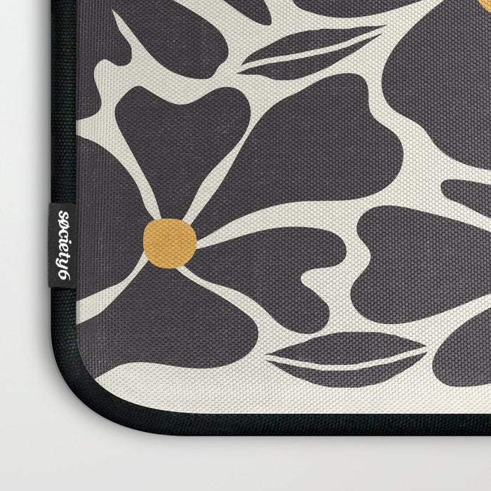 Abstract Black Florals Laptop Sleeve Gallery Image 3