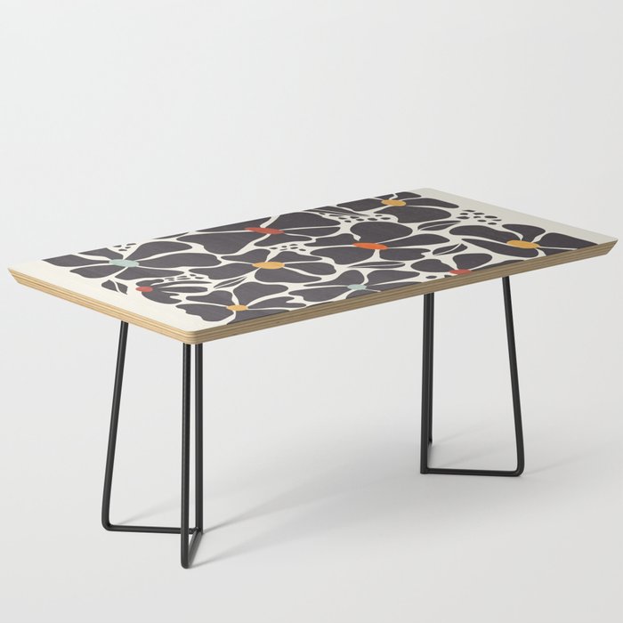 Abstract Black Florals Coffee Table Gallery Image 1