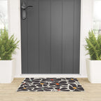 Abstract Black Florals Welcome Mat Gallery Image 3