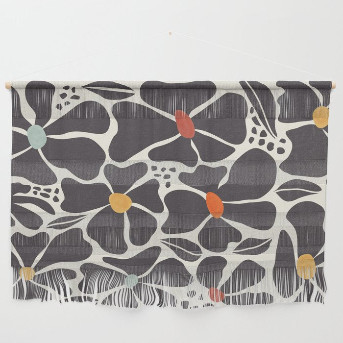 Abstract Black Florals Wall Hanging Gallery Image 1