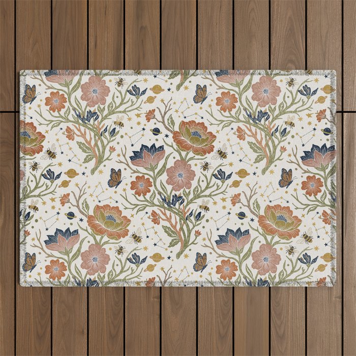Boho Floral Galaxy Garden Outdoor Rug Gallery Image 1