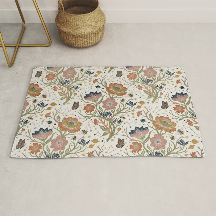 Boho Floral Galaxy Garden Rug Gallery Image 1