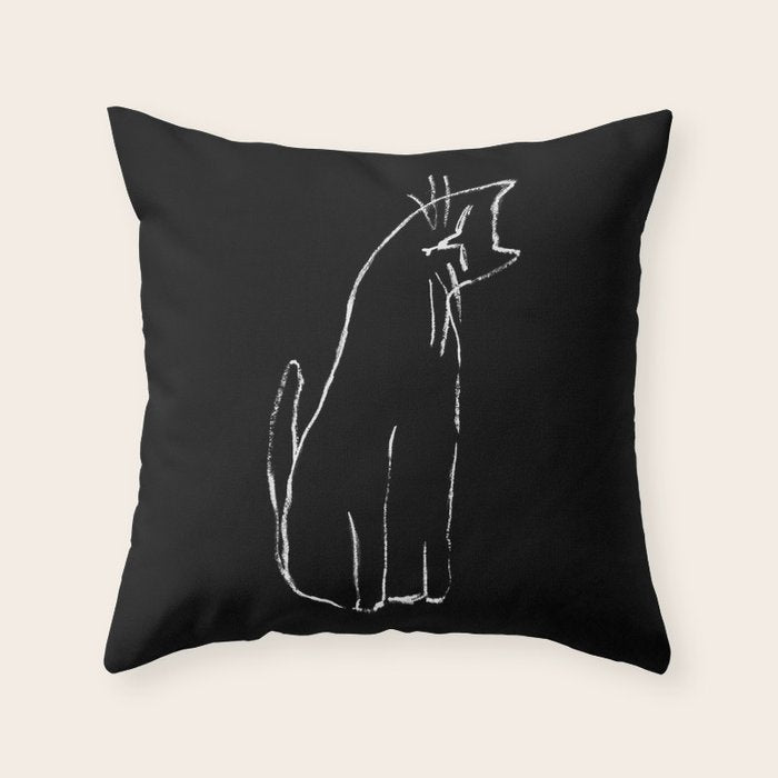 Curious cat impression Throw Pillow Gallery Image 6