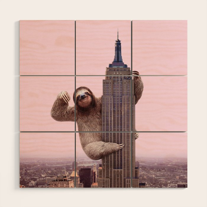 KING SLOTH Wood Wall Art Gallery Image 1
