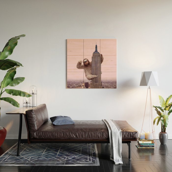 KING SLOTH Wood Wall Art Gallery Image 2