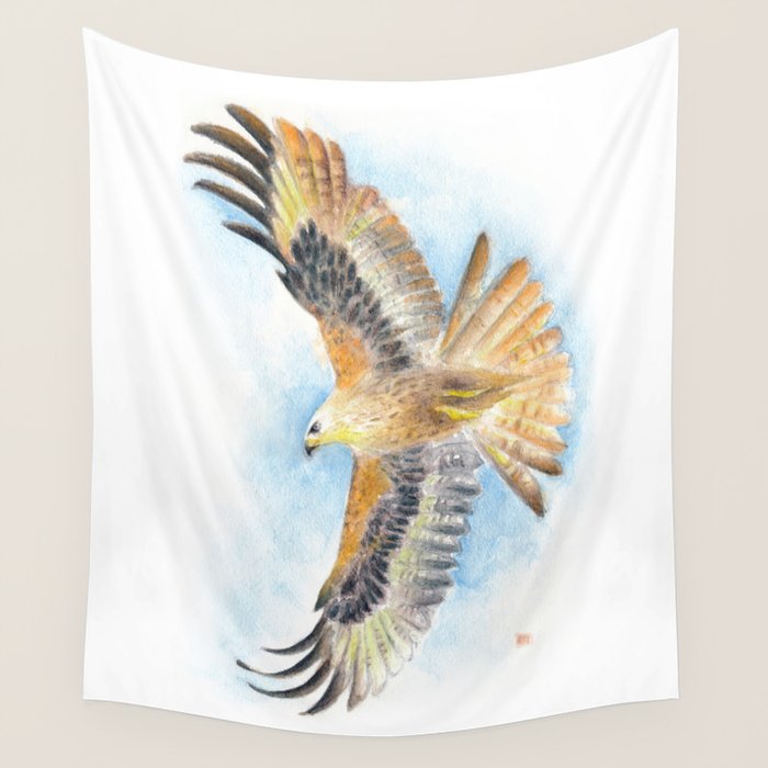 Red Tail Hawk Wall Tapestry Gallery Image 4