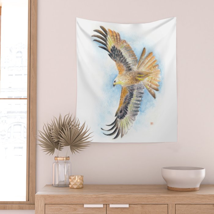 Red Tail Hawk Wall Tapestry Gallery Image 2