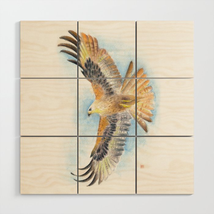 Red Tail Hawk Wood Wall Art Gallery Image 1