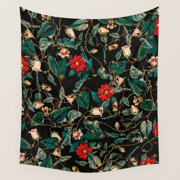 TROPICAL JUNGLE - Night II Wall Tapestry Gallery Image 4