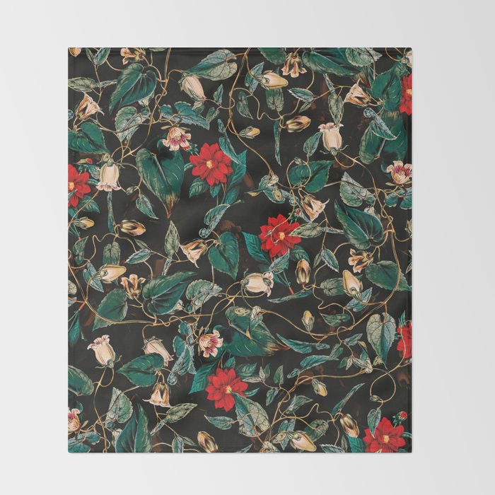 TROPICAL JUNGLE - Night II Throw Blanket Gallery Image 2