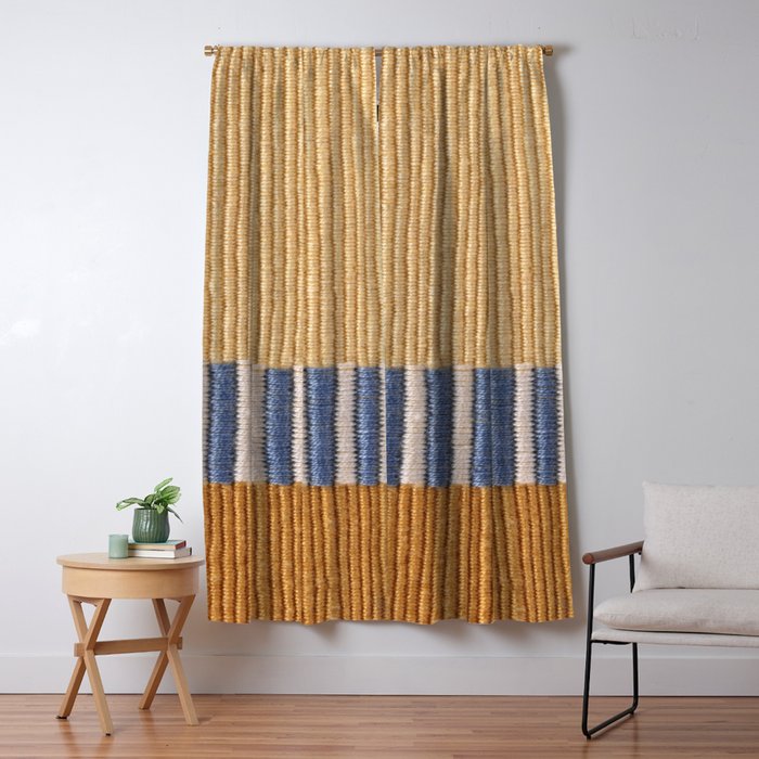 Mid Century Modern Minimalist Color Field Geometric Style Window Curtain Gallery Image 1