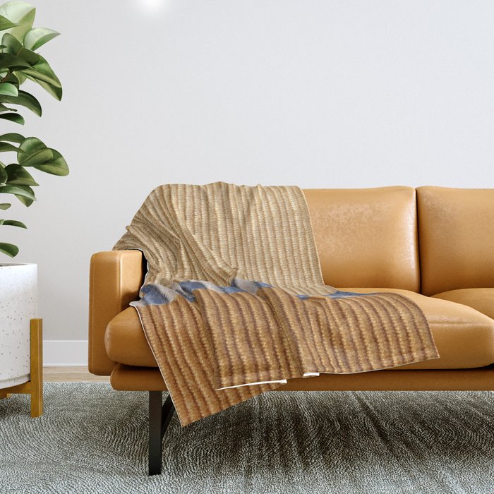 Mid Century Modern Minimalist Color Field Geometric Style Throw Blanket Gallery Image 1
