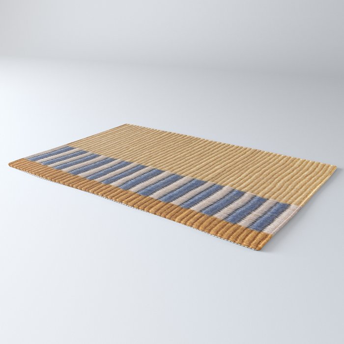 Mid Century Modern Minimalist Color Field Geometric Style Rug Gallery Image 3