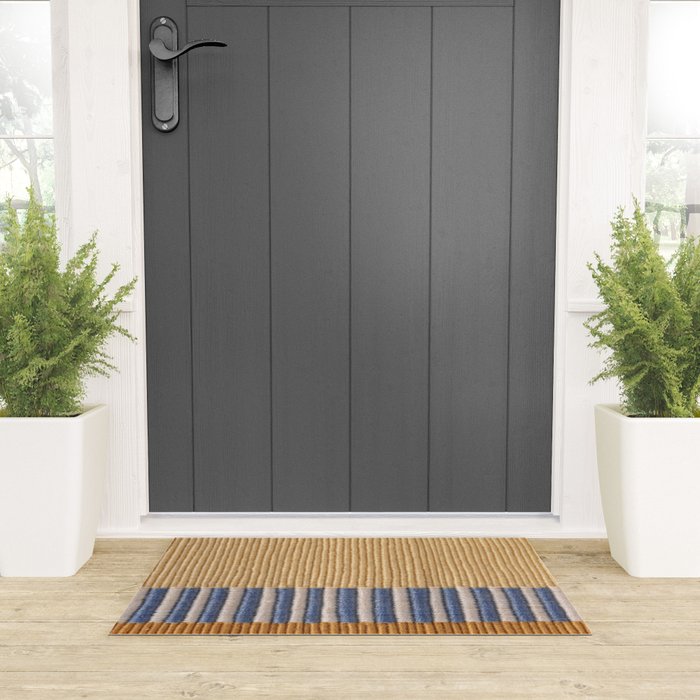 Mid Century Modern Minimalist Color Field Geometric Style Welcome Mat Gallery Image 3