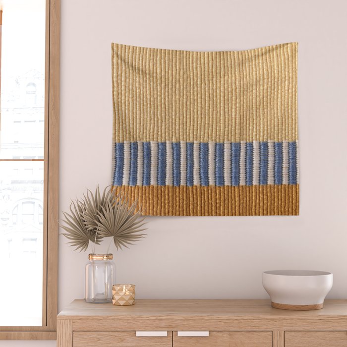 Mid Century Modern Minimalist Color Field Geometric Style Wall Tapestry Gallery Image 2