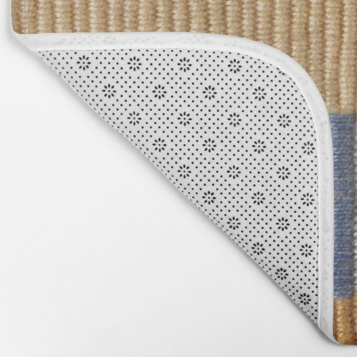 Mid Century Modern Minimalist Color Field Geometric Style Bath Mat Gallery Image 2